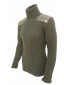 Ghillie - Roll Neck Woolly Pully Sweater with Harris Tweed patches