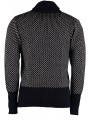 Classic Seaman's High Shawl Collar Sweater Navy/ Ecru 